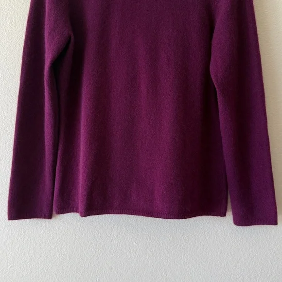 Charter Club 100% Cashmere Ruffle Front Button Cardigan Sweater Large Purple - Picture 8 of 9